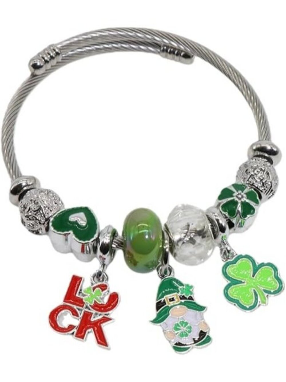 St. Patrick's Day Bracelets Charm Cute Cartoon Friendship Silver Bracelet